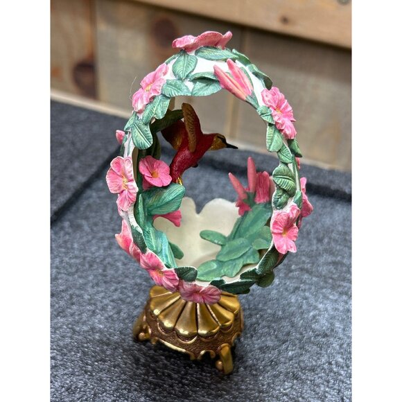 House Of Faberge Hummingbird Egg Jewels In The Garden Franklin Mint W/Gold Stand - Picture 5 of 11
